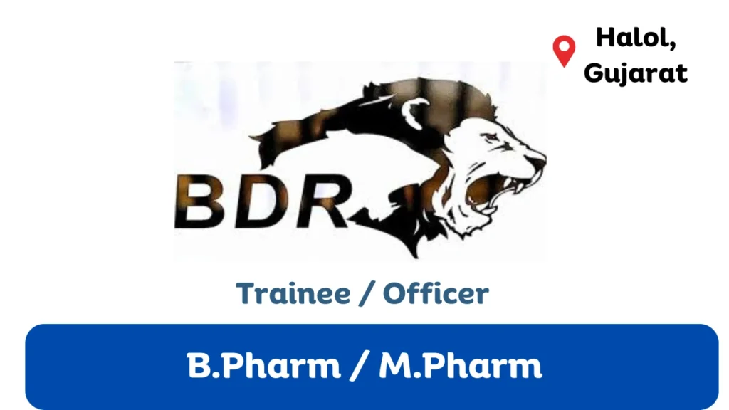 BDR Pharma Hiring for Trainee / Officer