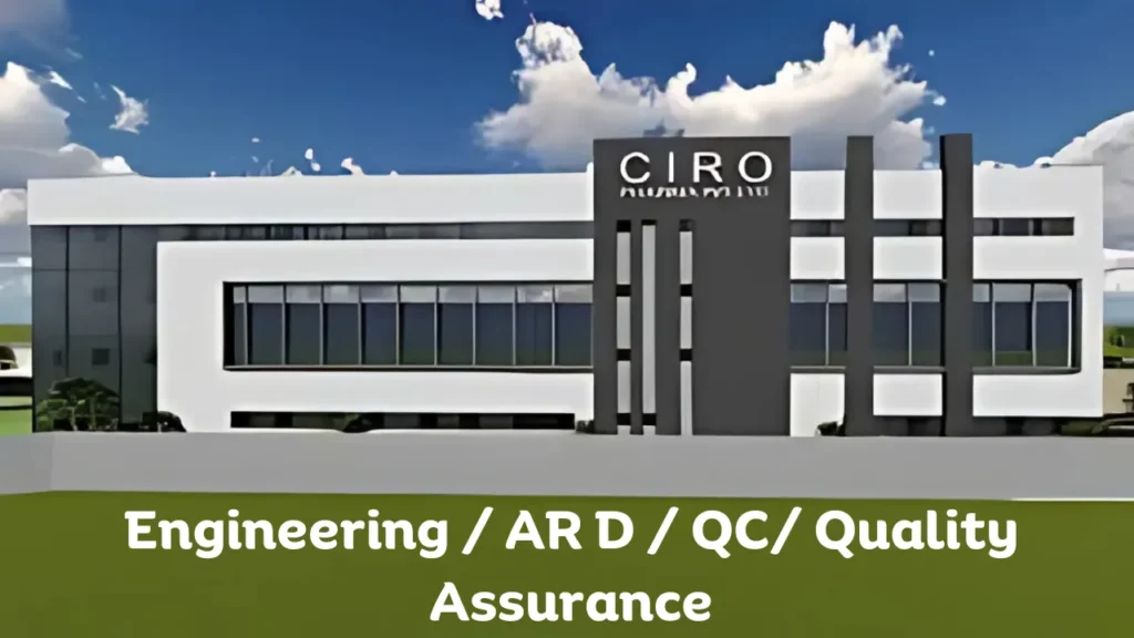 CIRO Pharma Hiring for Engineering / AR D / QC