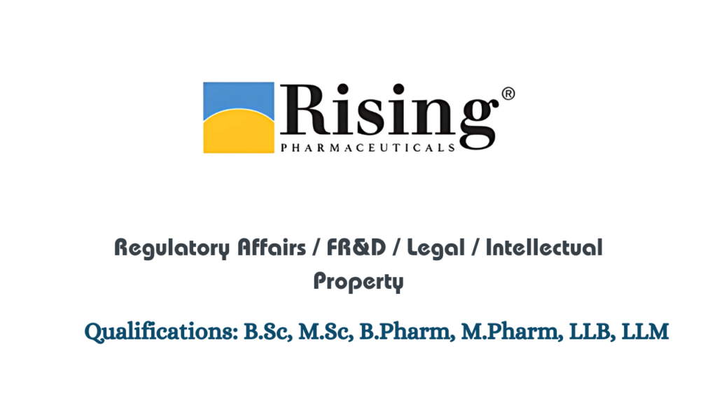 Rising Pharmaceuticals Hiring for Regulatory Affairs