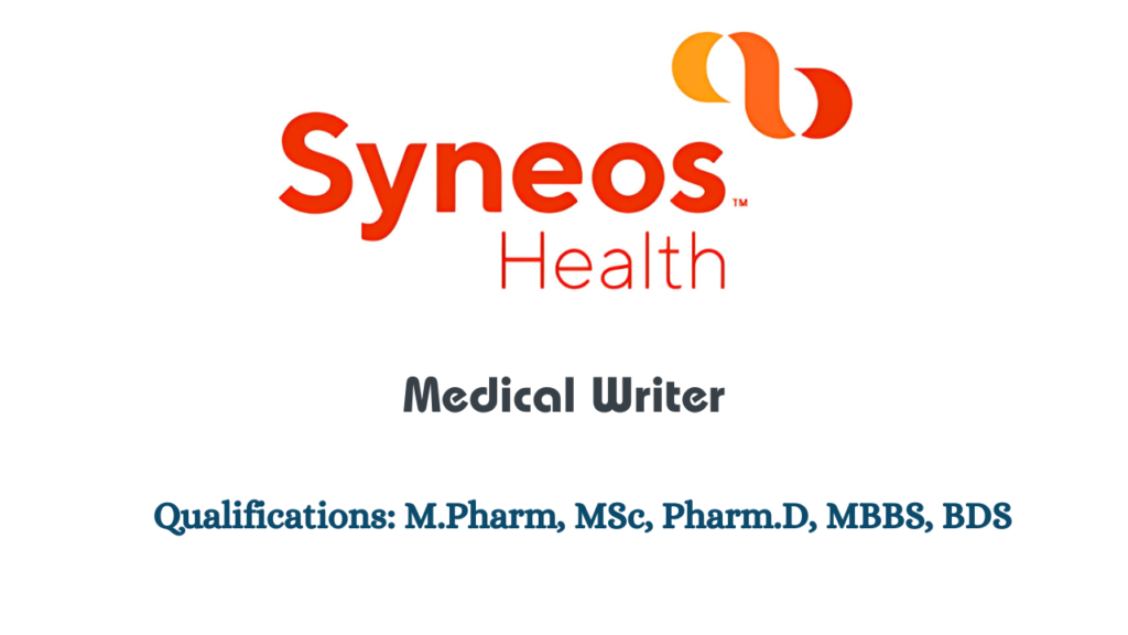 WFH Syneos Health Hiring for Medical Writer