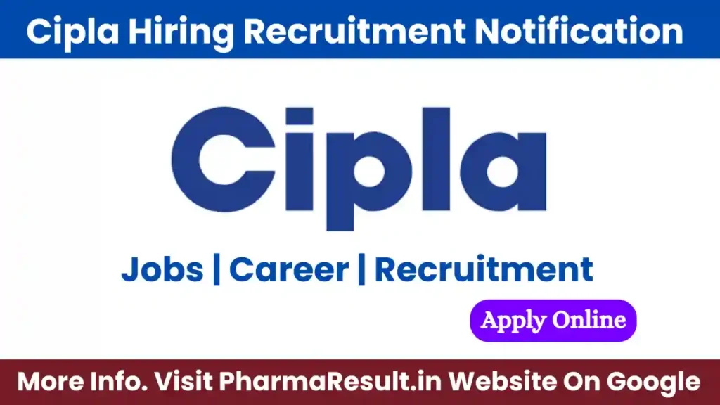 Cipla Hiring Management Trainee